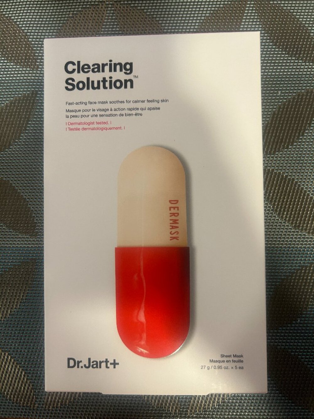 Dr. Jart + Clearing solution .95 oz sheet mask QTY: 5
